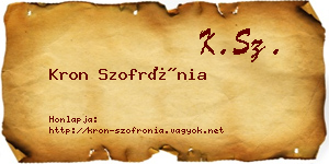 Kron Szofrónia névjegykártya
